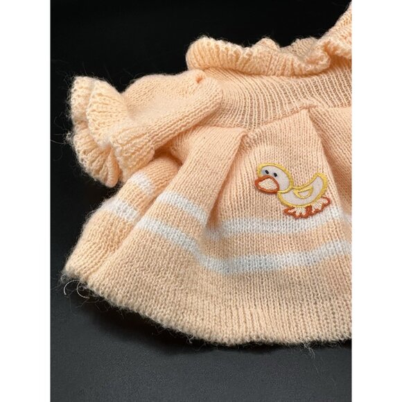 VTG Cabbage Patch Kids Peach Ducky Dress Top Doll CPK Knit Outfit 1983 Coleco - Picture 5 of 10